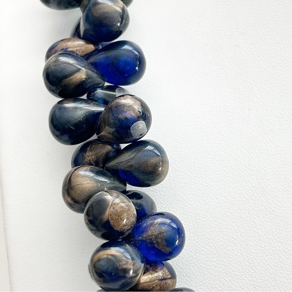 Blue Green Gold Translucent Briolette Necklace - Picture 5 of 9